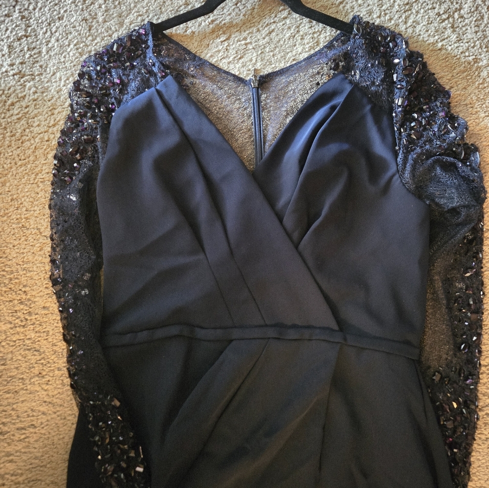 Elegant Navy Dress with Sequin Details